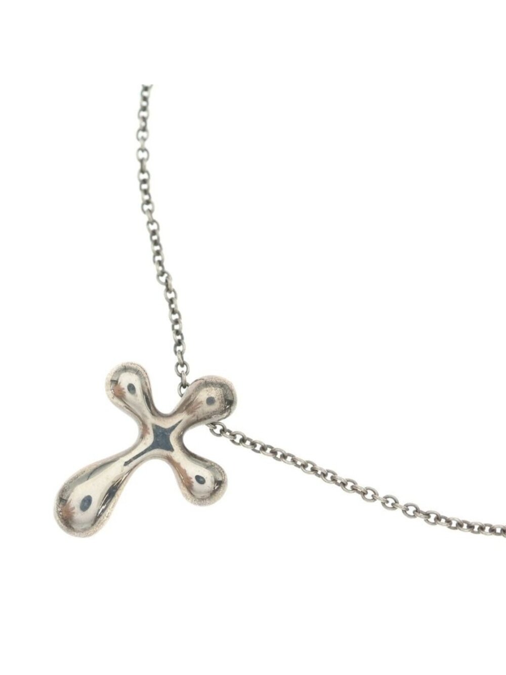 Tiffany & Co Elsa Peretti Mini Cross Pendant Chain 925 Sterling Silver